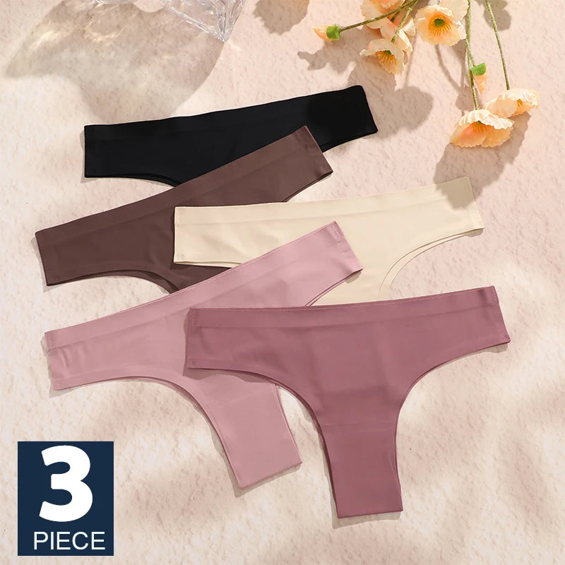 3PCS/SET Seamless Ice Silk Panties