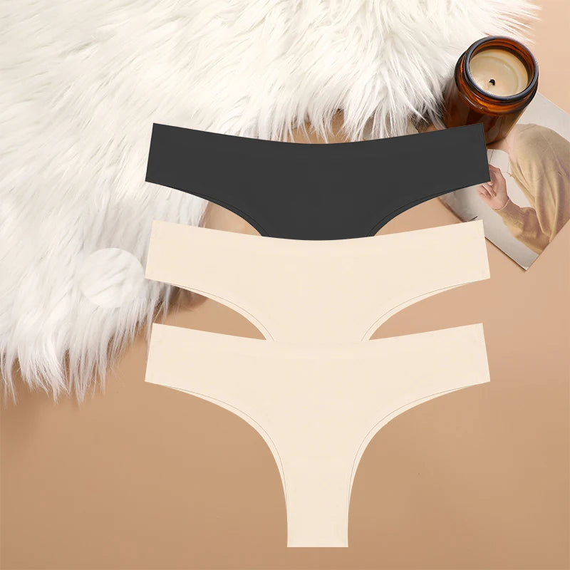 3PCS/SET Seamless Ice Silk Panties