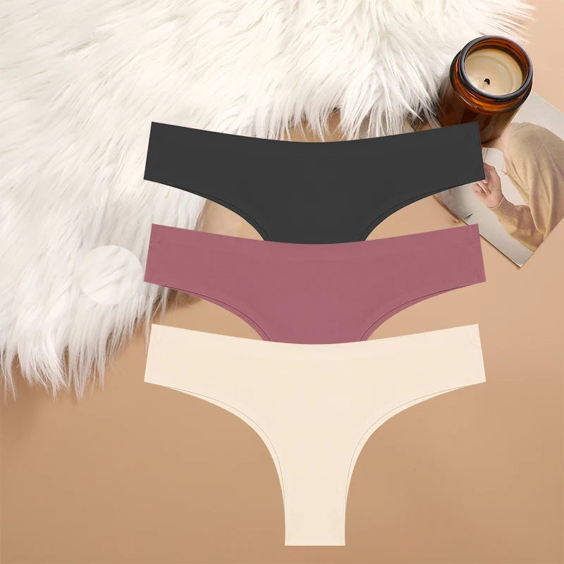 3PCS/SET Seamless Ice Silk Panties