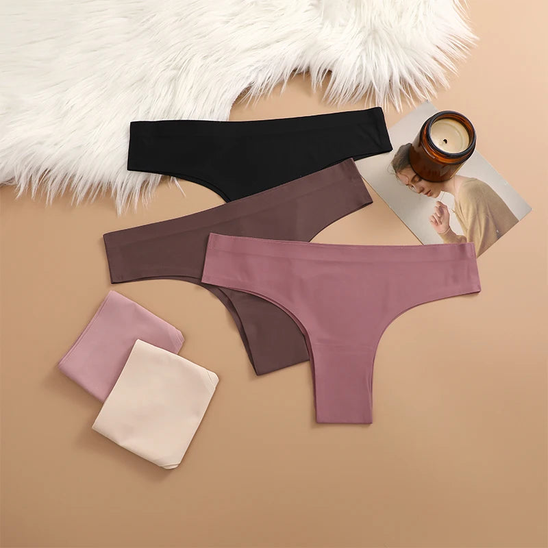 3PCS/SET Seamless Ice Silk Panties