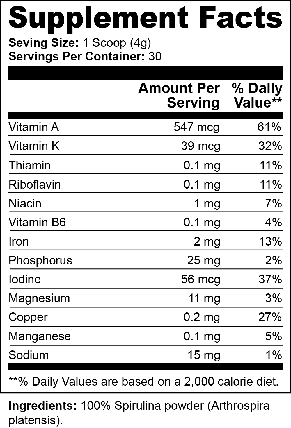 Polvo de espirulina