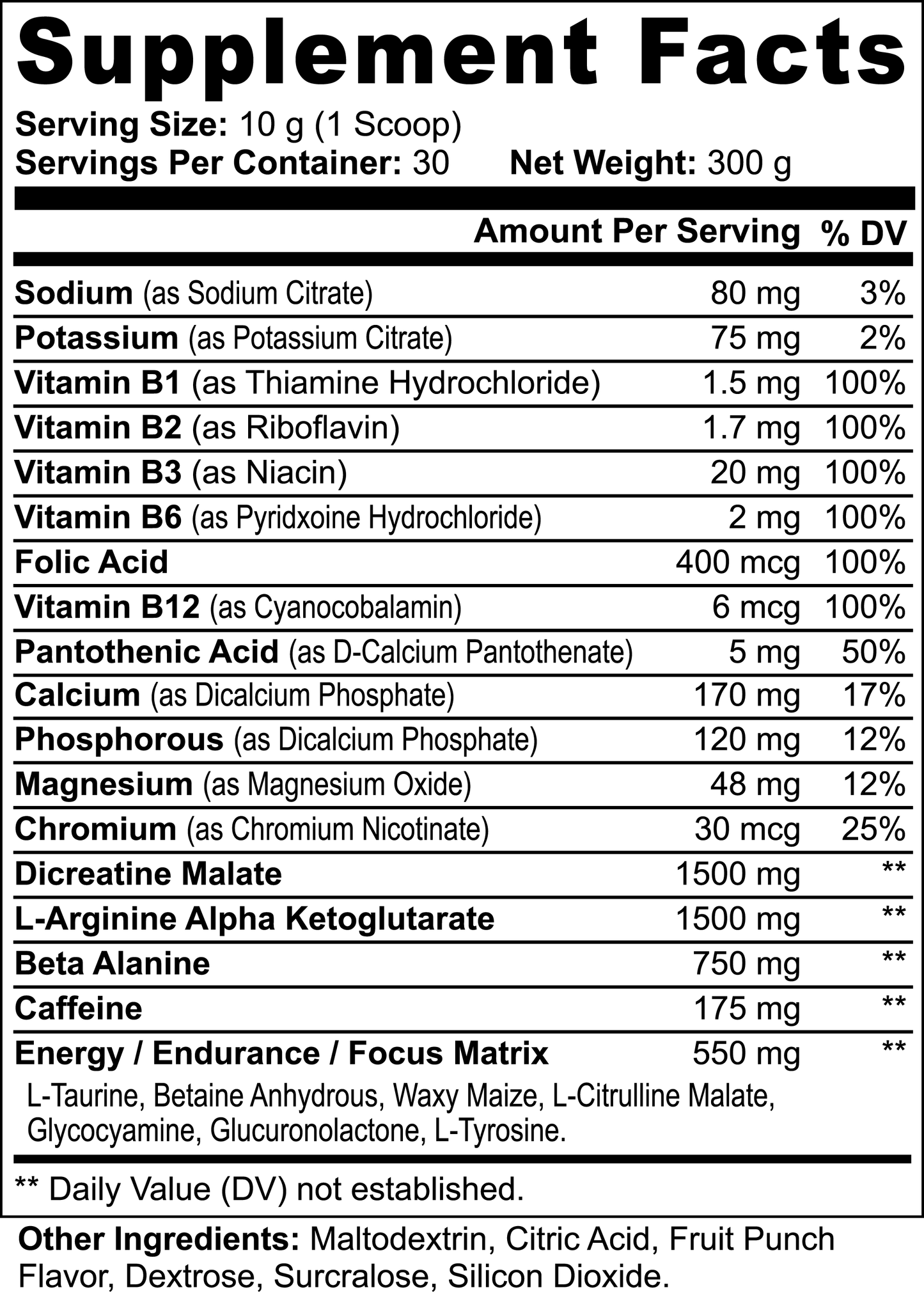 Předtréninkový prášek Nitric Shock (Fruit Punch)