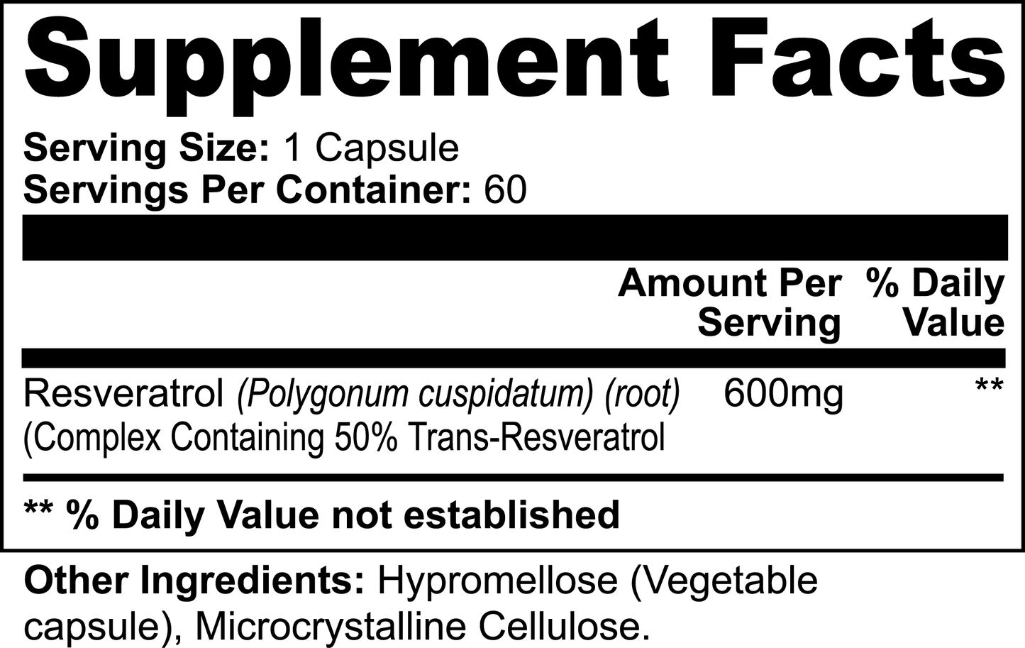 Resveratrol 50% 600 mg