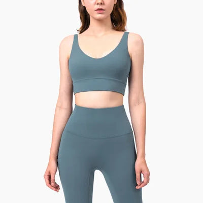 Yoga Deep V Neckline Bra and High Waist Leggings