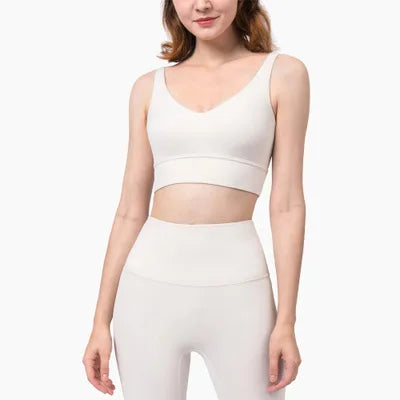 Yoga Deep V Neckline Bra and High Waist Leggings