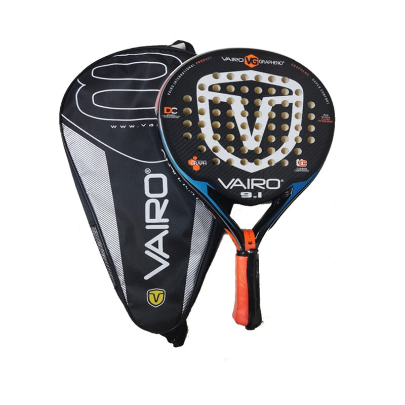 VAIRO Padel 3 Layer Carbon Fiber Board Paddle EVA Face Racquet Bag 9.1 360g