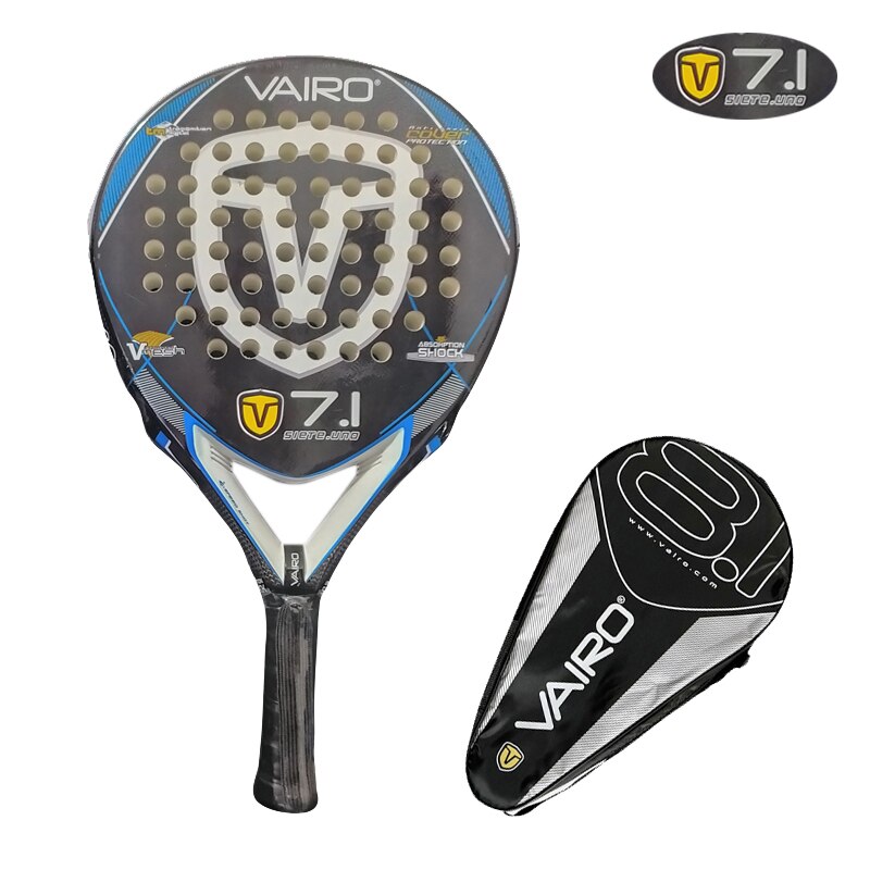 Palas de Pádel Vairo 7.1 Serie Palas Tabla de Padel Fibra de Carbono Cara EVA con Bolsa