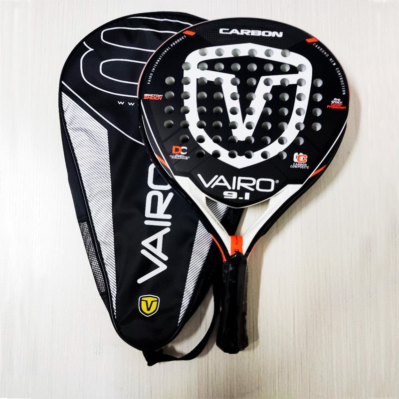 VAIRO Padel 3 Layer Carbon Fiber Board Paddle EVA Face Racquet Bag 9.1 360g