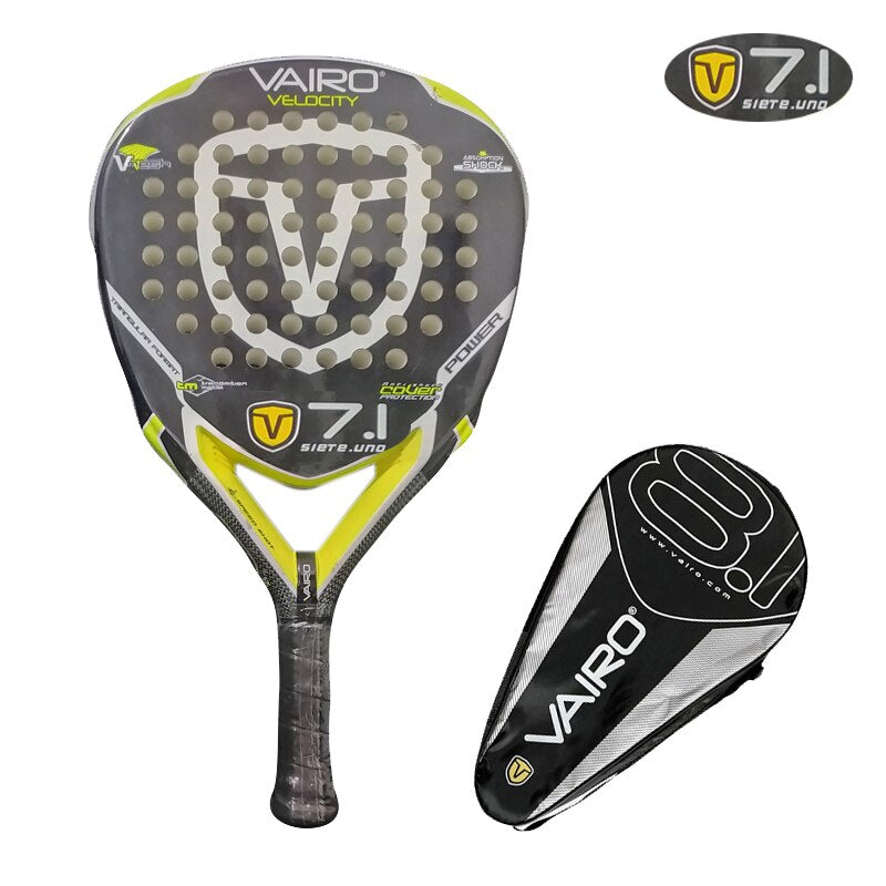 Palas de Pádel Vairo 7.1 Serie Palas Tabla de Padel Fibra de Carbono Cara EVA con Bolsa