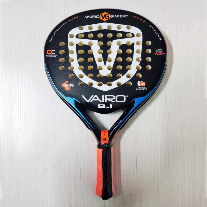 VAIRO Padel 3 Layer Carbon Fiber Board Paddle EVA Face Racquet Bag 9.1 360g