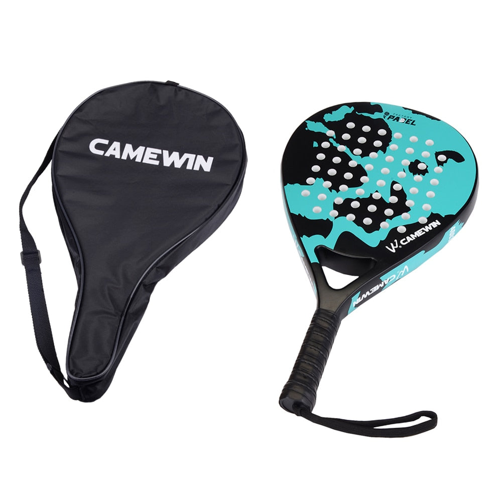 CAMEWIN Professional Carbon Fiber Padel Soft Face Racquet with Bag Cover