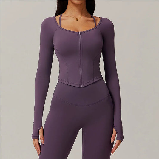 Zipper Long Sleeve Top