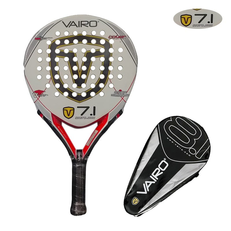 Vairo 7.1 Padel Rackets Series Palas Carbon Fiber Board Paddle EVA Face with Bag